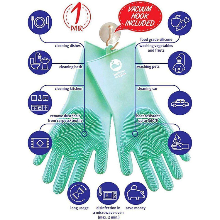 دستکش سیلیکونی اسکاچ دار مدل پرزدار